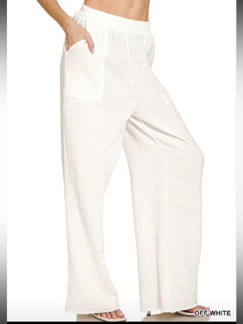 Double Gauze Elastic Band Pants
